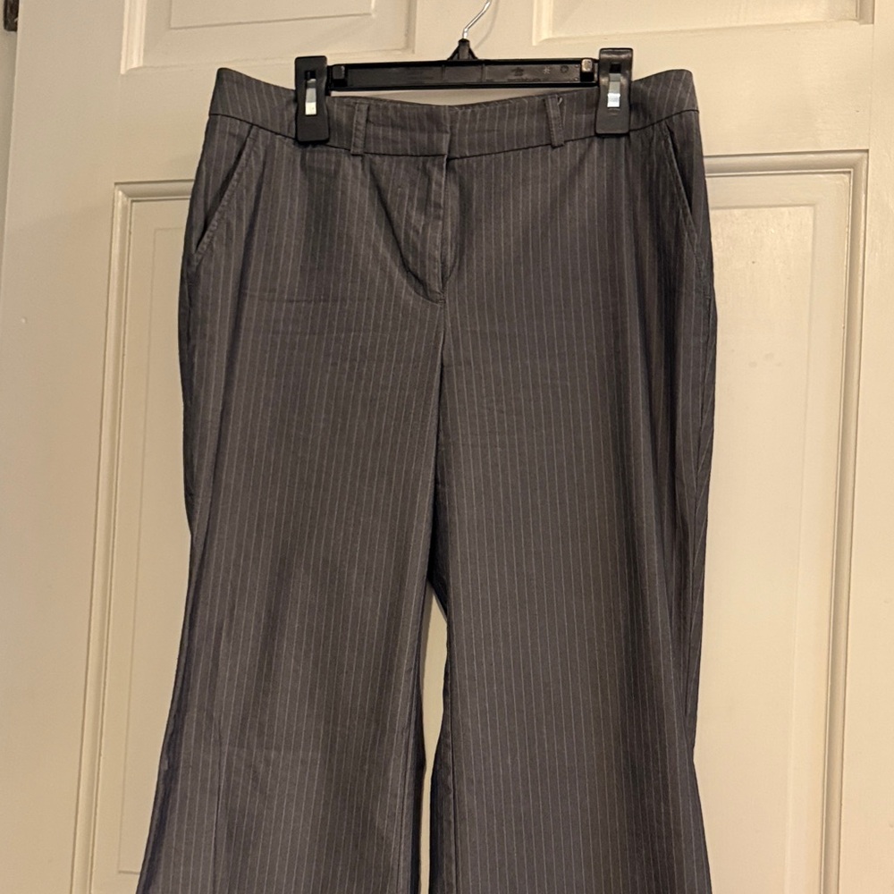 New York & Company Charcoal Pinstripe Trousers